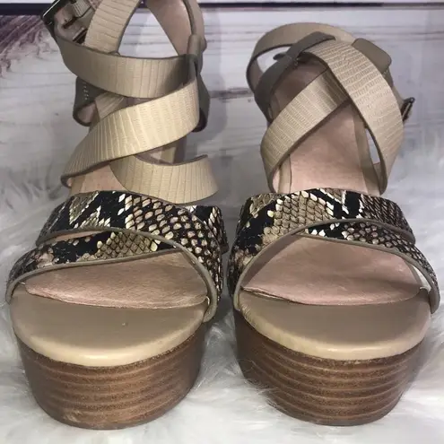 ALDO  Snake Skin Wrapped Sandal Wedges 40 / 9