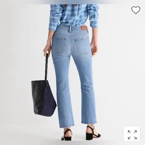 J.Crew  Demi-Boot Crop Distressed Jean in Rocky Shore Wash Sz 30 BH771 Light Wash