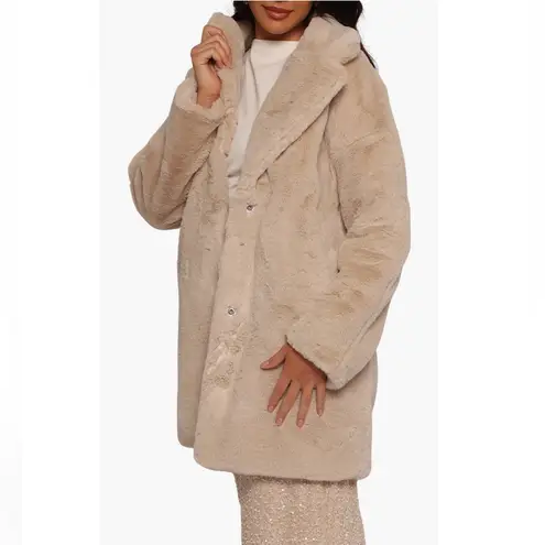 Petal and Pup Meeka Faux Fur Beige Cozy Soft Jacket New!