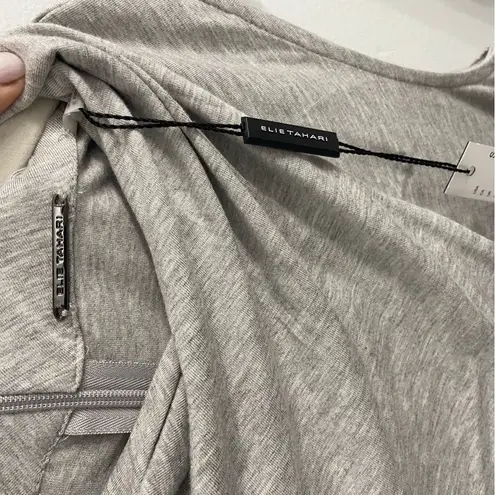 Elie Tahari NWT Sleeveless Twist Neck Knit Heather Gray Small