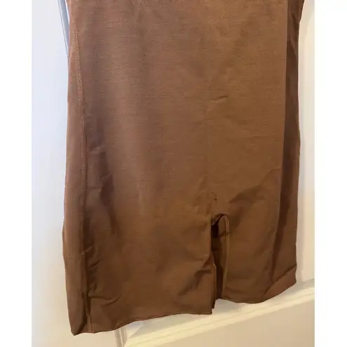 SKIMS Sheer Sculpt Open Bust Bodysuit Jasper Brown X Large