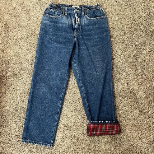 L.L.Bean  Flannel Lined Jeans Original Fit Relaxed High Rise Med Wash Vintage 10