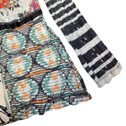 Alberto Makali Button Up Top M Patchwork Art To Wear Mixed Media Floral Boho Y2K