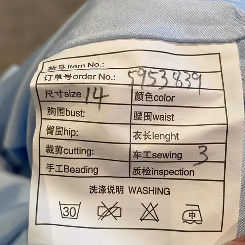 Women’s Tea Length Blue Prom Party Dress Corset Back Sweetheart Neckline Size 14