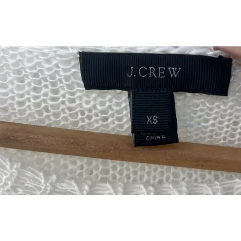 J.Crew Ivory Open Knit Long Sleeve Sweater Mohair XS Sheer Lightweight Coastal