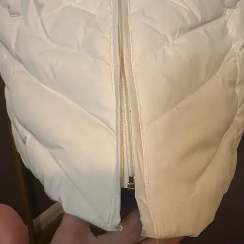 Ellen Tracy White Puffer Jacket Hip Length XS