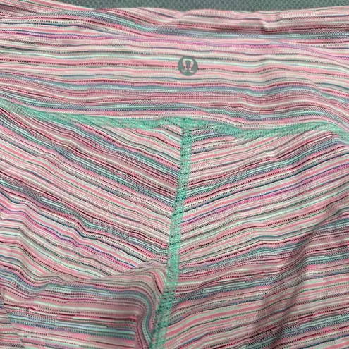 Lululemon Wunder Under Leggings Pink Multi Stripe Size 6