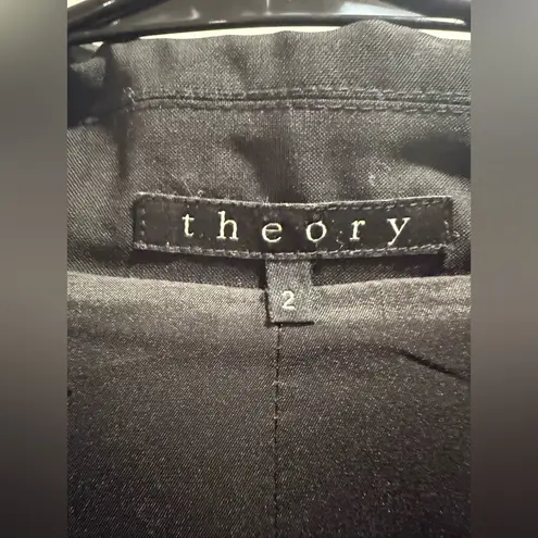 Theory  Black Blazer Wool Blend Size 2 - Image 5