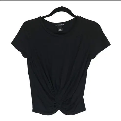 AQUA  | Black twisted knot front shirt - Size S - Image 1