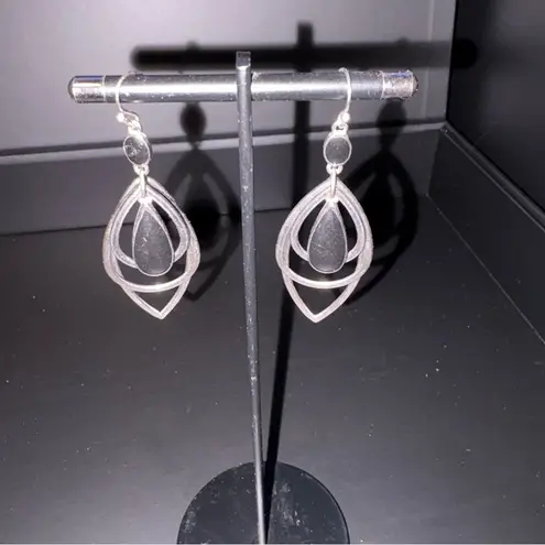 Lia Sophia Silver and Black Geometric Earrings