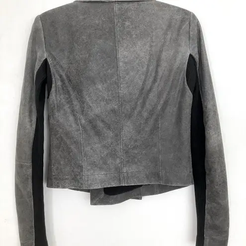 🔥 $895 VEDA NYC Grey Leather Jacket Rick Owens Size M Celebrity Style Classic Gray Size M