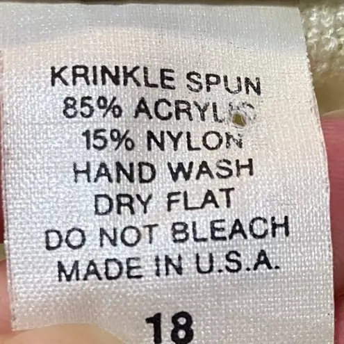 Vintage Mita 2 Piece Knit Cardigan & Skirt Set Matching Cream Tan Womens 18