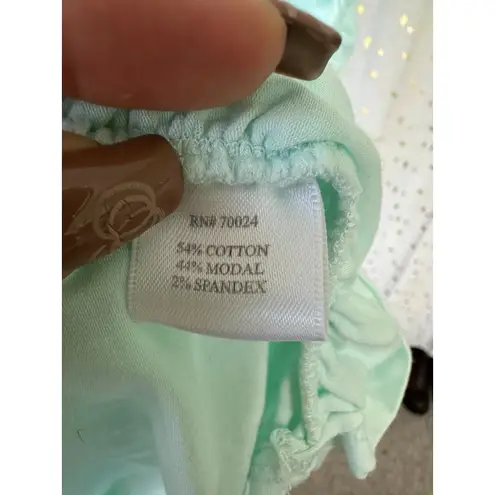 Bobi NWOT Los Angeles Revolve Semi Sheer Mint Spa Draped Jersey Ruched Dress S