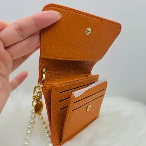 Autumn Card Wallet Wristlet Orange