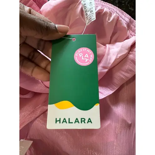 Halara Light Pink Metallic Semi Sheer Cargo Pants Drawstring Pockets XL NWT