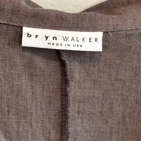 Bryn Walker Gray Linen Long Length One Button Jacket - size Large