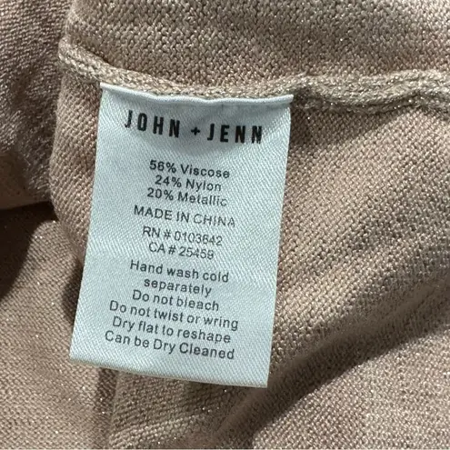 John + Jenn Maritime Shimmer Knit Top Sleeveless Metallic Women’s Large