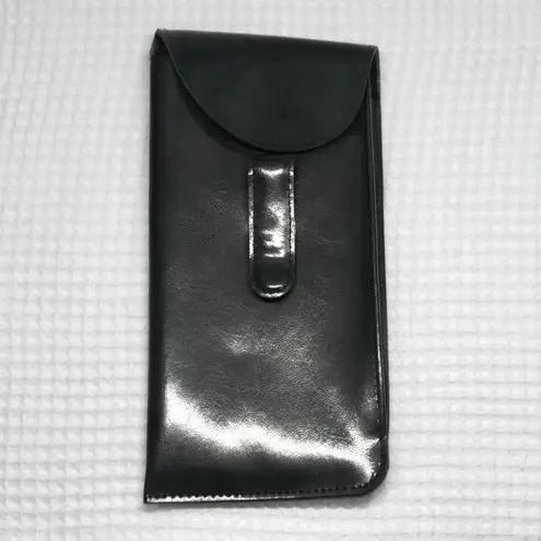 Black Vinyl Eyeglasses Sunglasses Pouch Case with Belt Pocket Clip