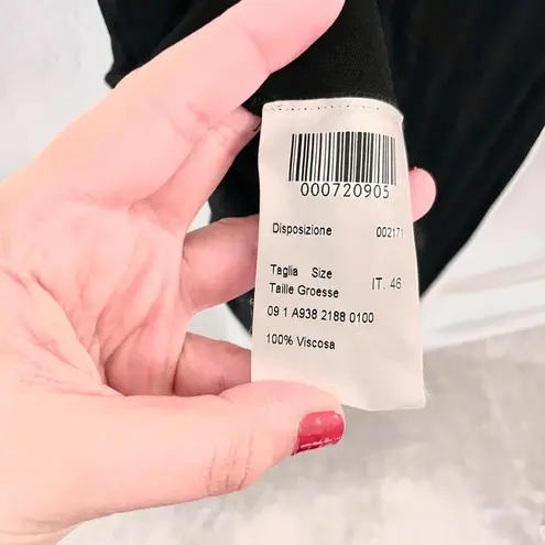 Piazza Sempione Dress Black Sleeveless with Bateau Neckline Size IT 46/ US L