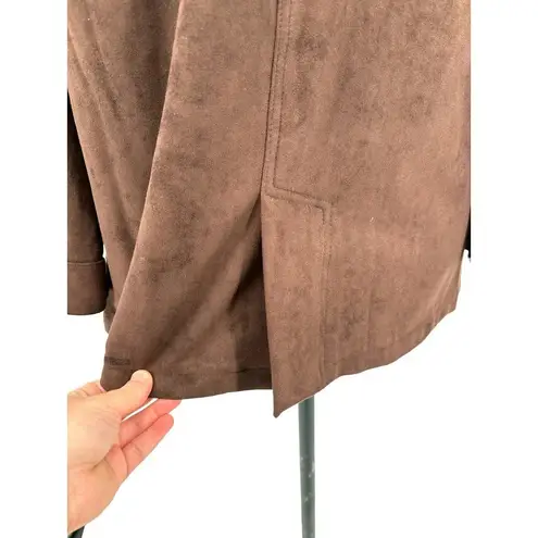 Gretchen Scott Chocolate Brown Faux Suede Gold Lock Jacket Size XS