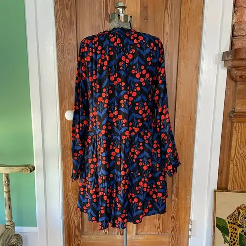 COMPANIA FANTASTICA Poppy Foral Tiered Long Sleeve Dress w/Pockets