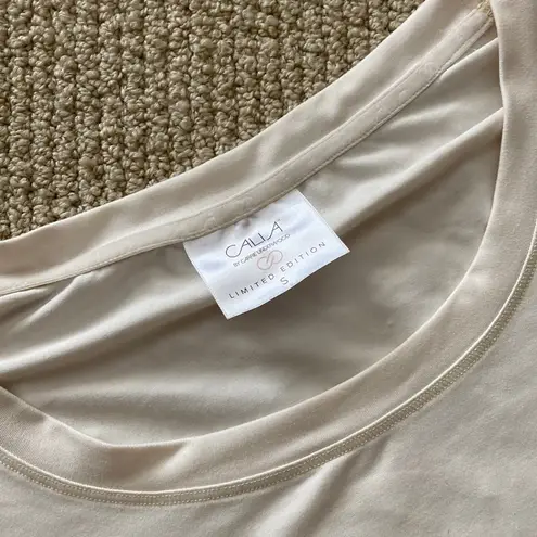 CALIA Carrie Underwood Special Edition Cream Perforated Athleisure Top Like New