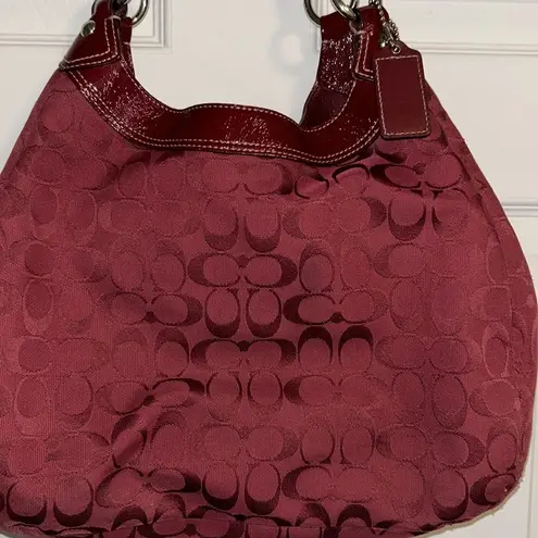 Coach  Soho Signature Large Hobo Bag Crimson Red