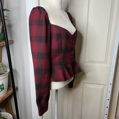 by the way. Burgundy Plaid Blouse size medium