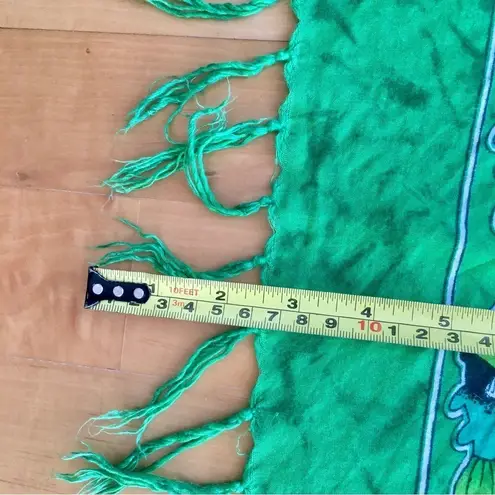 Colorful, Artistic Fish, Pisces Fringe Scarf, Green, Blue Green