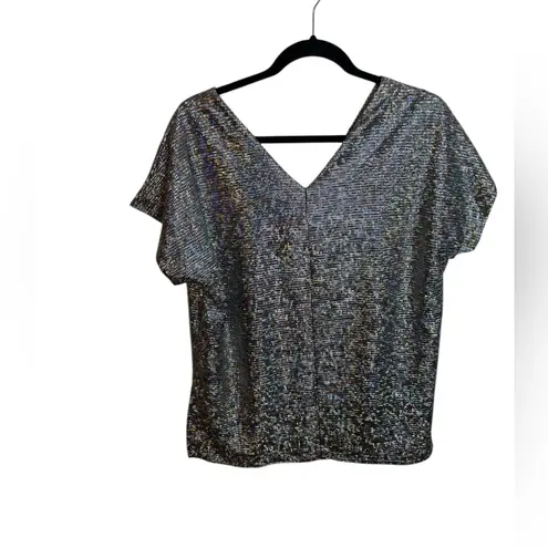 CARAMELA Holographic V-Neck Disco Top