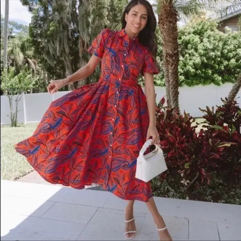 Alexis 💕 x TARGET💕 Tropical Leaf Short Sleeve Shirtdress Large