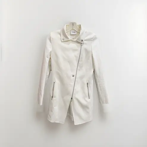 Akris Punto Asymmetrical Zip Moto Jacket Coat Size 4