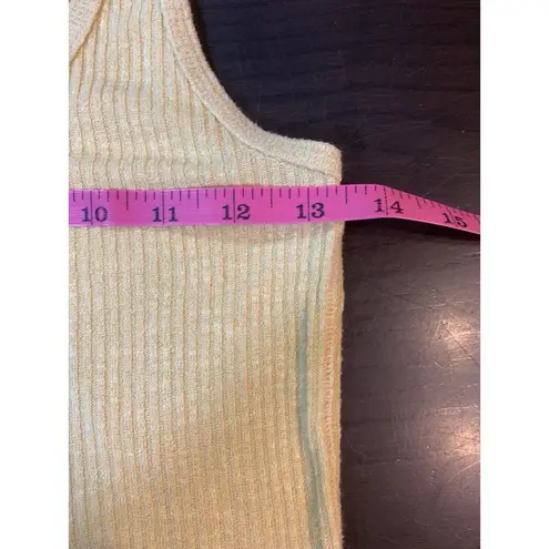 Abercrombie & Fitch Tank Top Women Small Yellow Stretch Sleeveless Henley Preppy