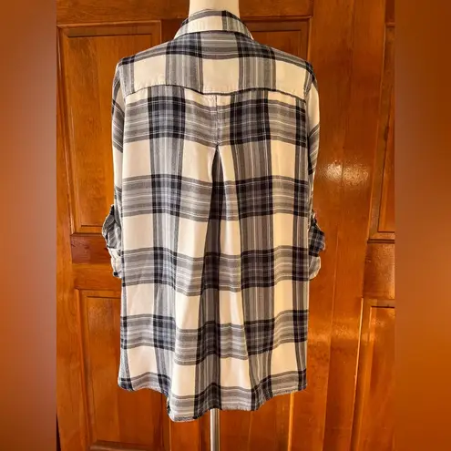 Velvet & Heart Elisa Plaid Rolled Sleeve Shirt Purple Size 2X