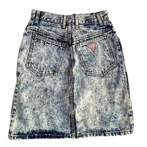 Guess by Marciano VTG 80s Guess by Georges Marciano high waisted acid wash denim denim skirt 28