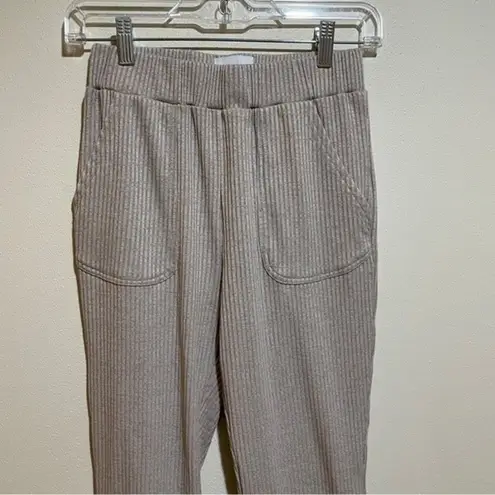 All Fenix Leo Ribbed Lounge Pull On Jogger Pants Oatmeal Tan Beige Comfy Size XS - Image 6