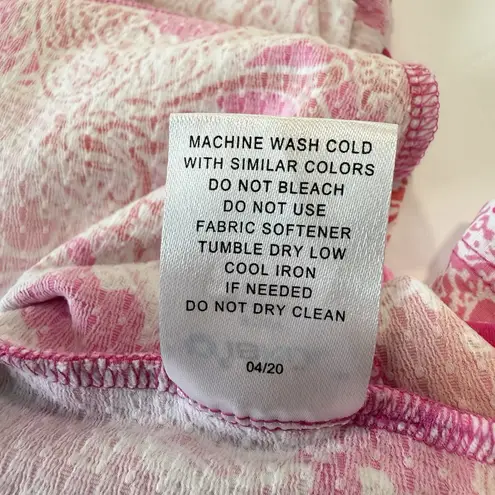 IBKUL Pink Paisley 1/4 Zip Flounce Hem Sleeveless Polo Dress Size XS Pockets