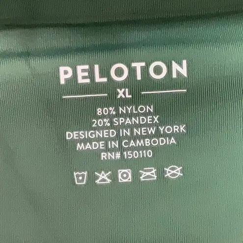 Peloton Green Cropped Leggings with Elastic Waistband Size XL Yoga Athletic