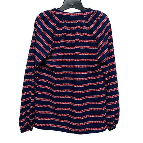 Macbeth Collection by Margaret Josephs Stripe Pink Blue Top Blouse Long Sleeve L