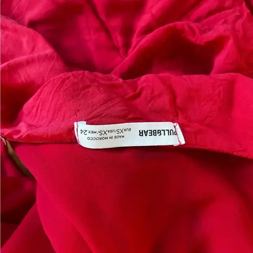 Pull&Bear Ruffled Red Mini Dress Size XS
