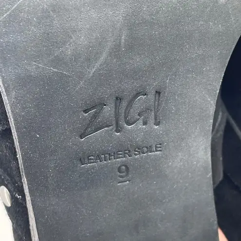 Zigi Bretti Women’s Black Suede Block Heel Mules Size 9 – Western Boho Slip