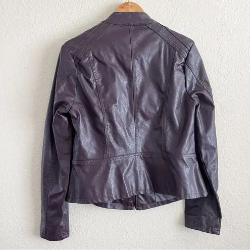 Apt. 9  Brown Faux Leather Jacket Size Large