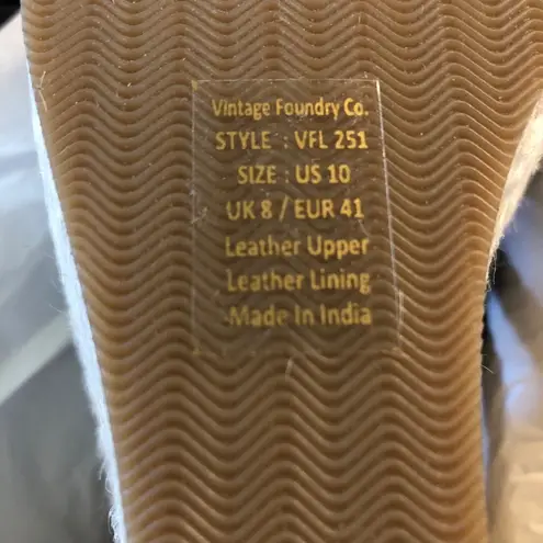 Pacific&Co Womens Leather Wedge Platform Sandal Size 10 VINTAGE FOUNDRY 4” Hight NEW