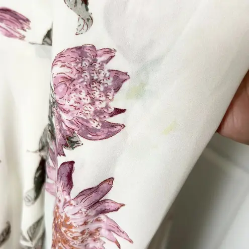 Lulus Let It Be White Floral Print Wrap Maxi Dress Size Small