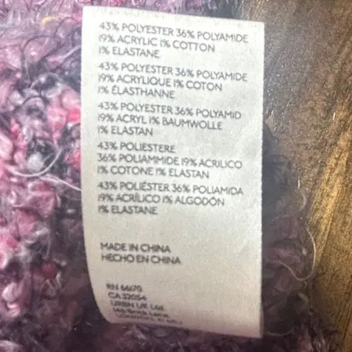 Free People  Stellar Textured Knit Button Neck Collared Sweater Pink Soft Large