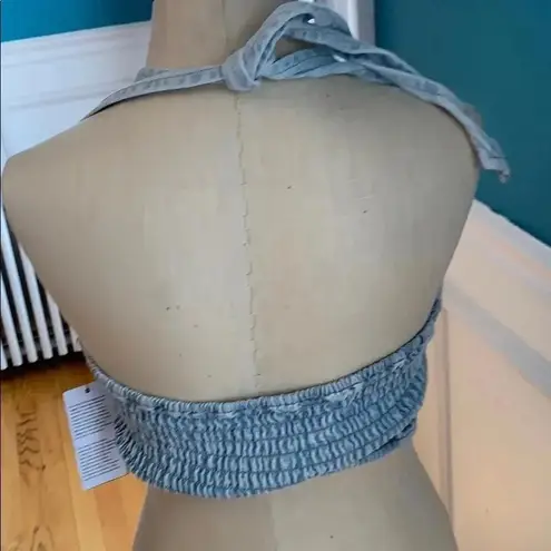 Guess NWT! Women’s  light wash jean halter top, Large thumbnail 4