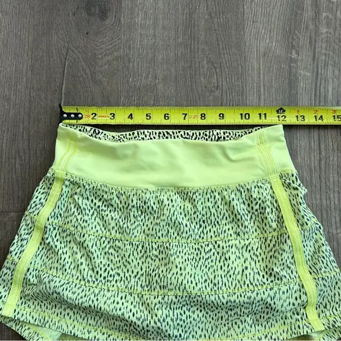 Lululemon Pace Rival Skirt II Dottie Dash Clarity Yellow Black 2