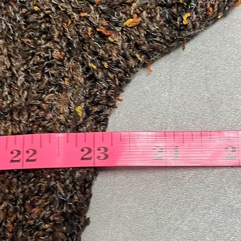 Vintage Alps Brown Marled V Neck Pullover Sweater Cableknit Long Sleeves Medium Brown