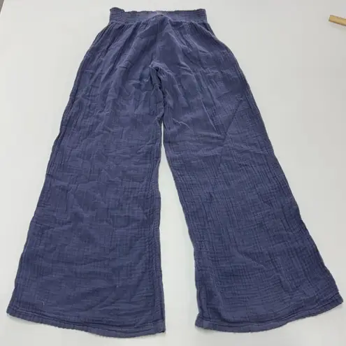 Michael Stars Pants Womens Small Blue Gauze Wide Leg Smocked Waist - Image 3