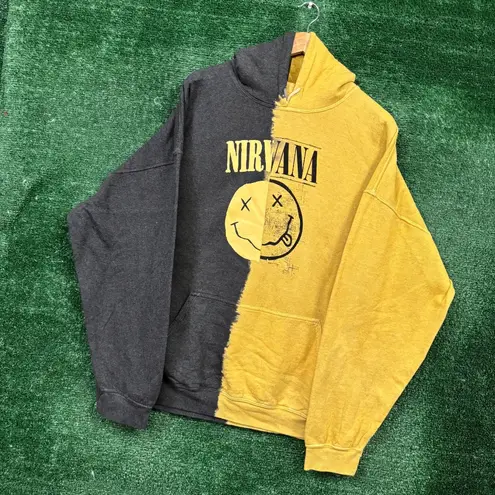 Nirvana Nevermind Grunge Band Split Dye Oversized Hoodie Size Extra Large